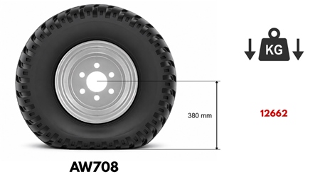 400/60-15,5 ANHÄNGERREIFEN AW708 (16 PR) MIT FELGE 13,00 x 15,5