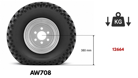 19,0/45-17 ANHÄNGERREIFEN AW708 (14 PR) MIT FELGE 16,00 x 17