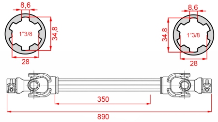 ECO KARDANAXEL 890mm 30-75HP STANDARD