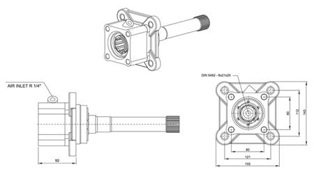 Abmessungen AUSGANG FÜR HYDRAULIKPUMPE - VOLVO SR-1700-1