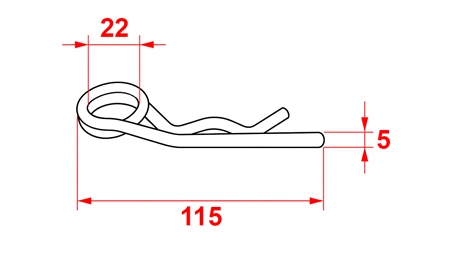 FEDERVORSTECKER KOMPLET doppelter fi 5 mm ( 5 Stück)