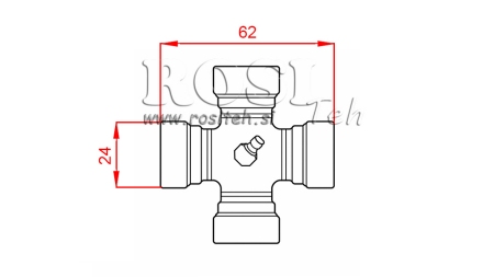 CRUCETA F-24,00X62,00 PARA EJE CARDÁN ECO 790mm 35-60HP ESTÁNDAR