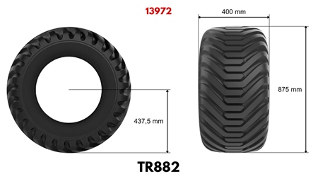 400/60-15,5 ANHÄNGERREIFEN TR882 (16 PR) MIT FELGE 13,00 x 15,5
