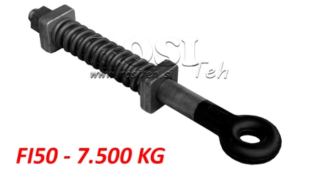 BLAŽILNA VRTLJIVA VLEČNA KLJUKA Z VZMETJO FI50 7.500KG