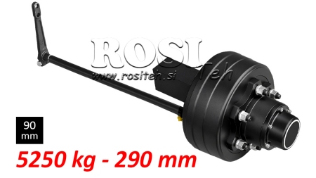 PUOLIAKSELI JARRUILLA - 5250 kg (6 RUUVIA) - 290 mm