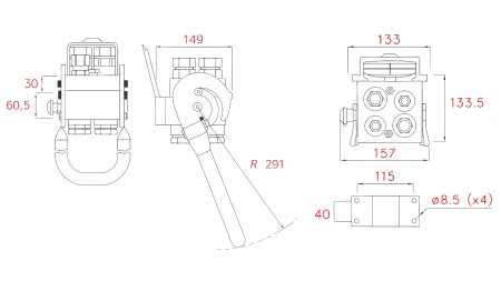 MULTI-FASTER KUPPLUNG 4WEG BSP 2×1/2 2×3/4 FESTER TEIL
