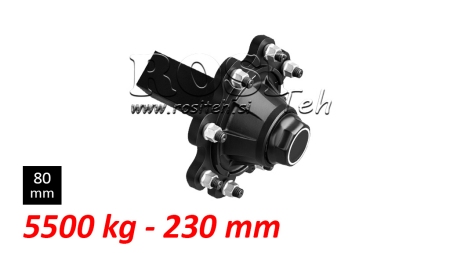 HALBACHSE OHNE BREMSEN - 5500 kg (8 SCHRAUBEN) - 230 mm