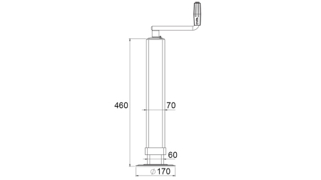 GEWINDE-STÜTZBEIN (HÖHE 460 mm - HUB 320 mm) - 1.000 kg