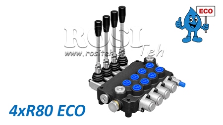 HYDRAULISCHES HANDVENTIL – 4-SEKTIONEN-STEUERVENTIL 4xR80 ECO