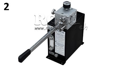 HYDRAULISK RVBR AUTOMATISK VENTIL TIL FJEDER CYLINDER MED RESERVOIR OG NØDHAANDTAG