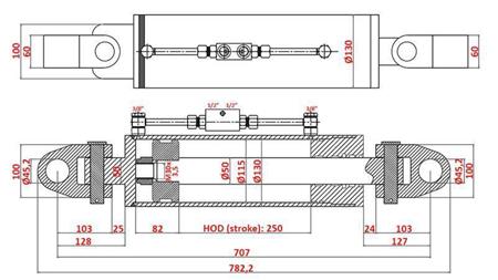 HYDRAULISK TRÆKKER SPECIAL - 4. KLASSE 115/50-250 (180-380HK)(45.2mm)