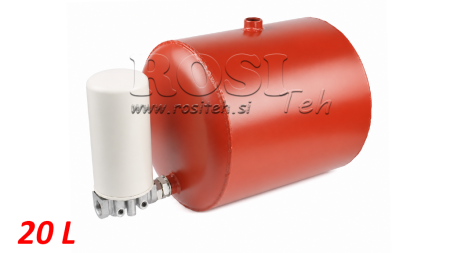 METALLTANK 20 LITER RUND FI 300mm - HÖHE 330mm mit Filter