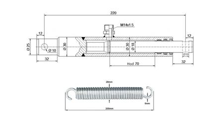 HYDRAULIKZYLINDER FÜR ÖFFNEN DER KLAPPE 30/18-70