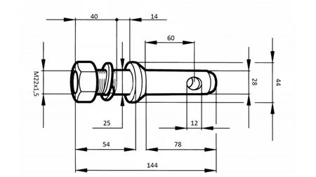 MONTAGEKEIL fi28mm MIT GEWINDE M 22x1.5