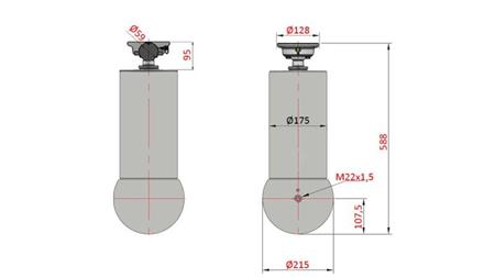 TELESCOPISK CYLINDER - MEILLER KIPPER 5 TRIN 175mm - 15 ton slag 1650mm