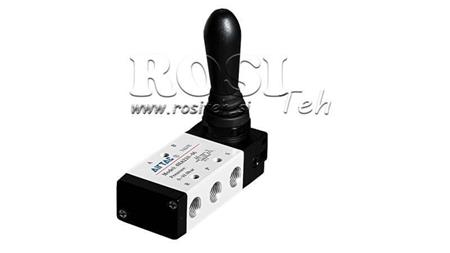 PNEUMATISK HÅNDVENTIL 5/2 1/4 PRT-0852-ARV RETUR MED FJEDER