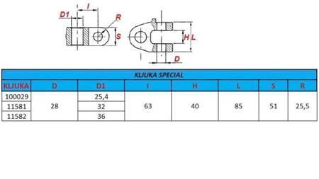 SPEZIALHAKEN fi36 FÜR ZUGVORRICHTUNG KATEGORIE 3