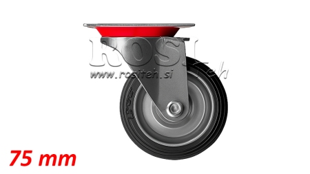 Hjul 75mm med drejbar base
