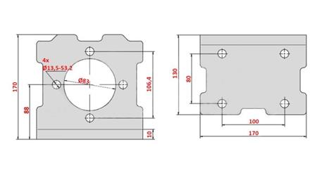 VINKELMONTERING HYDROMOTOR MP MR MS eco