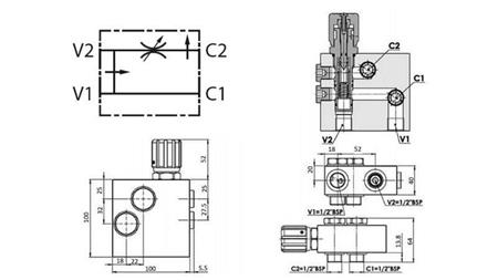 VANNE DE PRIORITÉ HYDRAULIQUE POUR HYDROMOTEUR MS