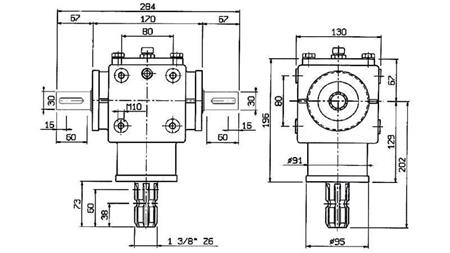 KULMAKÄYNTI PTO-R20T 1:2 (25HP-18kW)