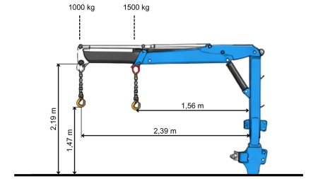 TRACTOR DRIEPUNTSKRAAN – HYDRAULISCHE HEFARM 1200 KG