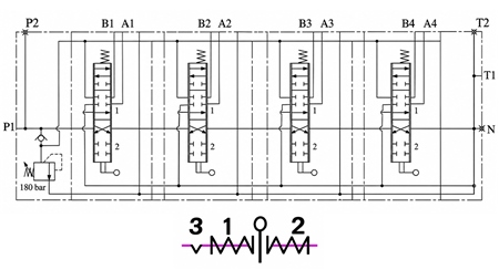ROČNI HIDRAVLIČNI VENTIL MONOBLOK 4xZ50 + PLAVAJOČ