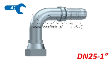 HYDRAULISK FORBINDELSE BSP HUN ELBOW 90° DN25-1