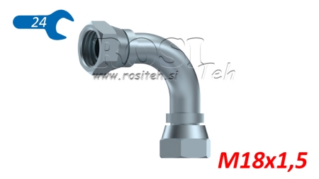 HYDRAULIK KNIE 90° WEIBLICH-WEIBLICH M18x1,5