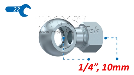 HYDRAULISK BANJOKOBLING 1/4 MED MØTRIK TIL RØR 10