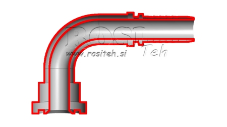 HYDRAULISCHER ANSCHLUSS KOMATSU KNIE 90° DN16mm-Flansch 5/8"
