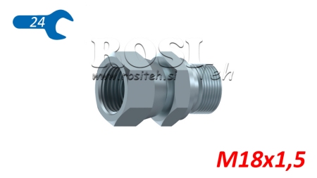 HYDRAULISK DOBBELKONNEKTOR SVENDEMØTRIK M18X1,5