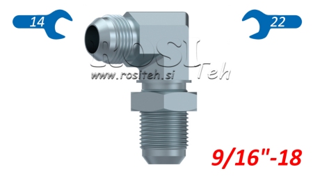 HYDRAULISCHE DOPPELSCHRAUBE AGJ JIC74°- 90°KNIE 9/16