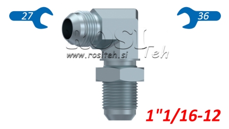HYDRAULISCHE DOPPELSCHRAUBE AGJ JIC74°- 90°KNIE 1