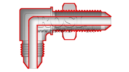 HYDRAULISCHE DOPPELSCHRAUBE AGJ JIC74°- 90°KNIE 1