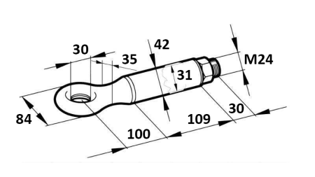 VLEČNA KLJUKA VRTLJIVA FI30 2.500/400KG