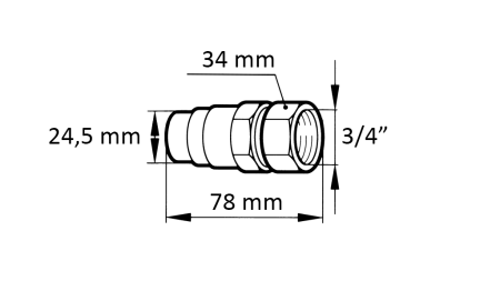 SCHNELL KUPPLUNG BAGGER MÄNNLICH 3/4 38mm