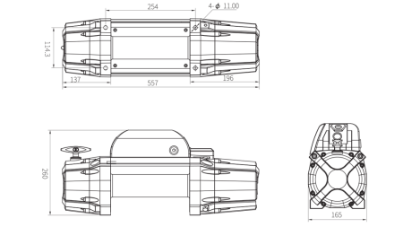 24 V ELEKTRISK VINSCH RS-12000 - 5440 kg - SYNTETISKT REP - ECO