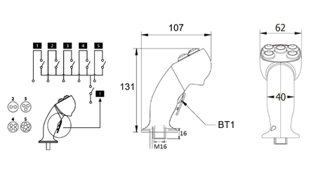 FERNSTEUERUNG HEBEL ROSI- JOYSTICK - 2 TASTEN + ZUSATZTASTE