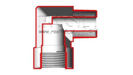 HYDRAULISCHER ANSCHLUSS KNIE 90° MÄNNLICH-WEIBLICH 1/2