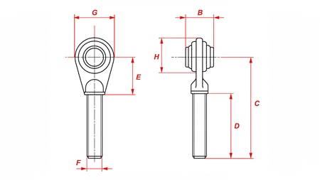 GEWINDESPINDEL MIT GELENKKUGEL KAT.2 FÜR OBERLENKER M27X3 LINKSGEWINDE