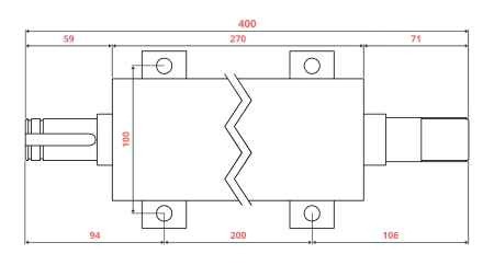 STØBEJERNS CIRKELSAVAKSEL 400MM (VENSTRE GEVIND)