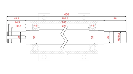 STØBEJERNS CIRKELSAVAKSEL 400MM (VENSTRE GEVIND)