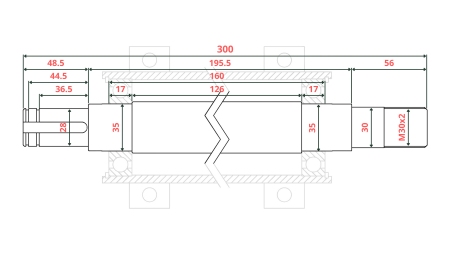 STØBEJERNS CIRKELSAVAKSEL 300MM (VENSTRE GEVIND)