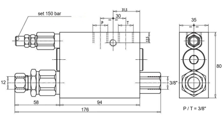 HYDRAULISK CYLINDER 60/40-180 MED OMSTILLINGSVENTIL – PLOG TIL JORDBEARBEJDNING