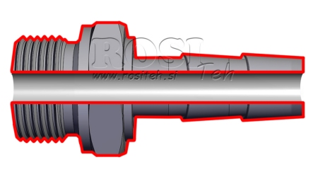 HYDRAULISCHER MÄNNLICHER ANSCHLUSS 2 FÜR GUMMSCHLAUCH-DURCHMESSER 50