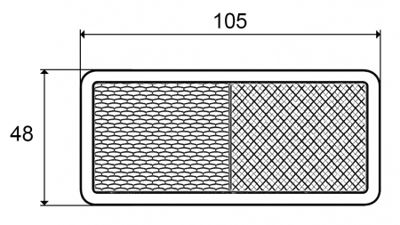 RÜCKSTRAHLER RECHTECKIG - ORANGE 105 x 48 (10 Stück Packung)