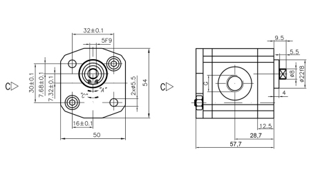 HYDRAULICKÉ ČERPADLO 00C0.5X033 GR.0 - 0,5cc - PRAVOTOČIVÝ