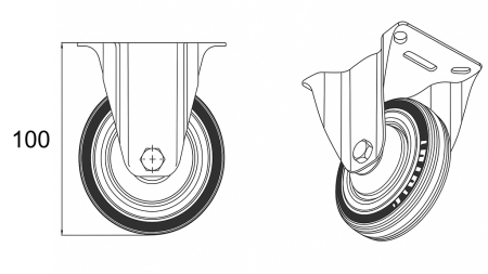 HJUL 75mm MED FAST BUND