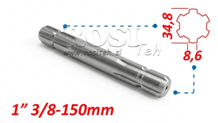 HRIADEĽ DRÁŽKOVANÁ 13/8 OBOJSTRANNE L=150